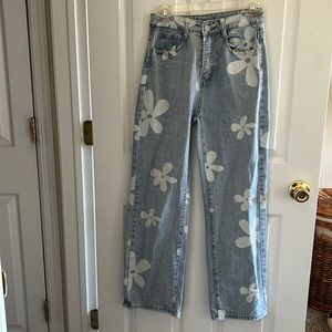 SHEIN high rise wide leg jeans